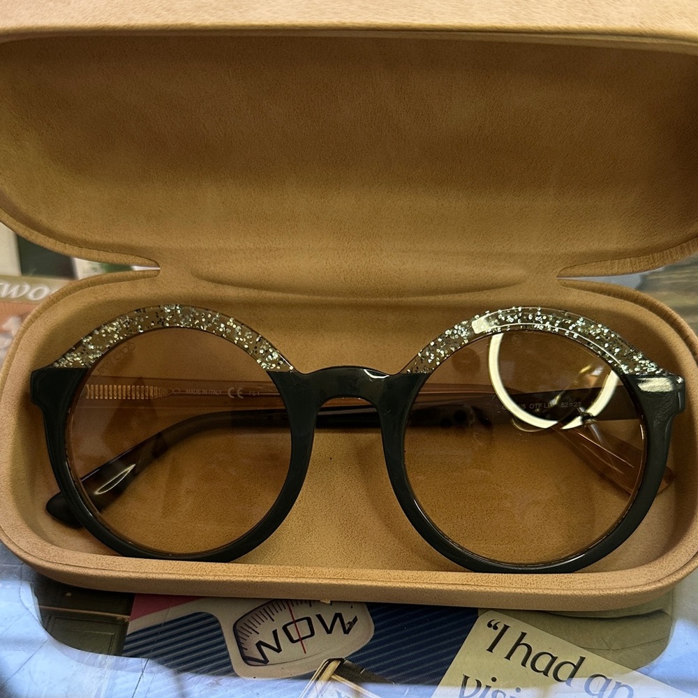 Jimmy Choo green Glitter Sunglasses